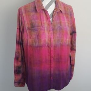 Bleached Over Dyed Flannel Shirt